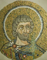 Saint Barbaziano: Fragment of a mosaic from the Basilica Ursiana, the former Cathedral of Ravenna